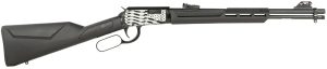 Rossi RL22181SYEN11 Rio Bravo  Lever Action 22 LR 15+1 18" Round Barrel, Black, Polished US Flag Engraved Rec, Synthetic Stock, Fiber Optic Sights
