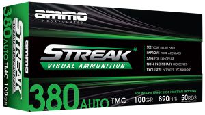 Ammo Inc 380100TMCSTRKGRN50 Streak Visual (GREEN)  380ACP 100gr Total Metal Case 50 Per Box/20 Case