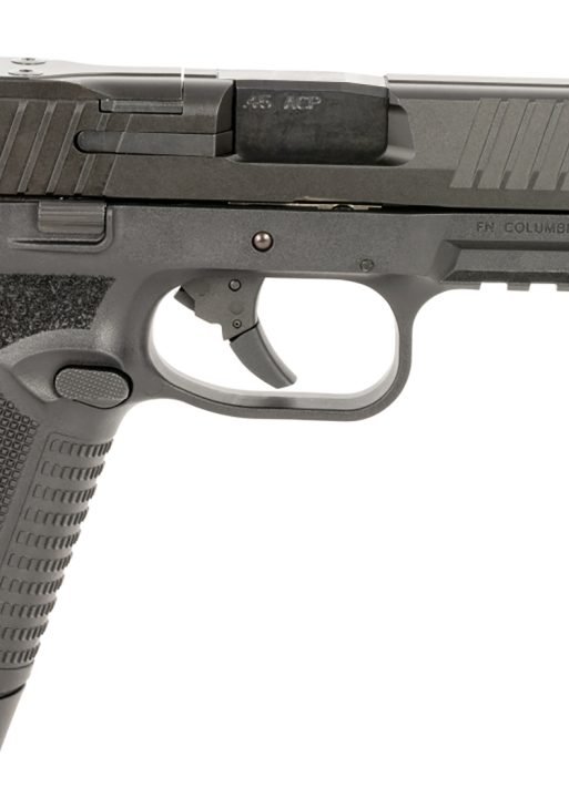 FN 66101385 545 Tactical 45 ACP 10+1 4.71" Black Target Crown/Threaded Steel Barrel, Black Optic Cut/Serrated Steel Slide & Polymer Frame w/Picatinny Rail,  Ambidextrous