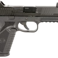 FN 66101375 510 Tactical Full Size Frame 10mm Auto 22+1, 4.71" Black Target Crown Steel Barrel, Black PVD Optic Cut/Serrated Steel Slide & Polymer Frame w/Picatinny Rail, Ambidextrous