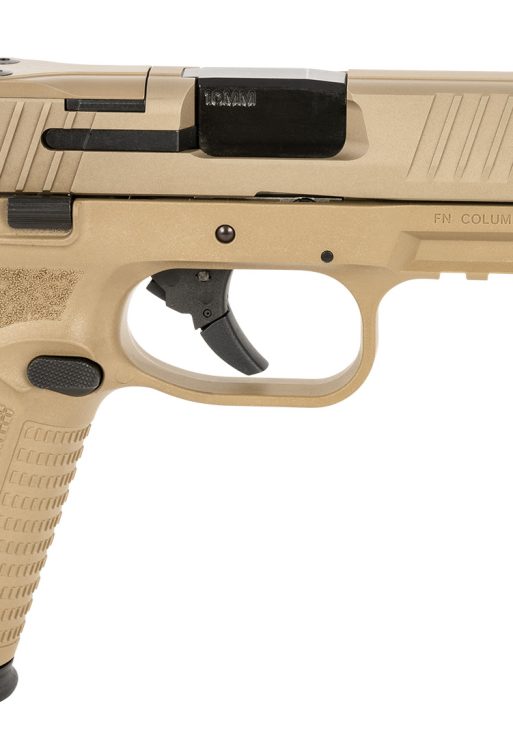 FN 66101376 510 Tactical Full Size Frame 10mm Auto 22+1, 4.71" Black Target Crown Steel Barrel, Flat Dark Earth PVD Optic Cut/Serrated Steel Slide & Polymer Frame w/Picatinny Rail, Ambidextrous