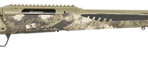 Savage Arms 58023 Impulse Big Game 243 Win 4+1 22" Threaded, Hazel Green Barrel/Rec, Woodland Camo AccuStock with AccuFit, Includes Detachable Box Mag