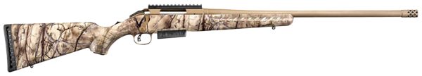 Ruger 36948 American  Full Size 7mm PRC 3+1 24" Burnt Bronze Cerakote Threaded Barrel, Burnt Bronze Cerakote Picatinny Rail Steel Receiver, GoWild Camo I-M Brush Fixed Synthetic Stock, Right Hand
