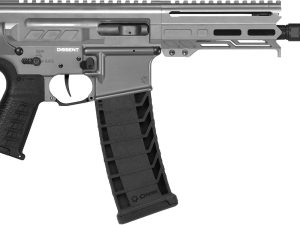 CMMG 94A6867TNG Dissent MK4 9mm Luger 33+1 6.50", Tungsten Gray Rec, Picatinny Brace Adapter, 5.50" M-LOK Handguard, Left Side Charging Handle, Zeroed Linear Comp, Zeroed Drop-In Single Stage Trigger