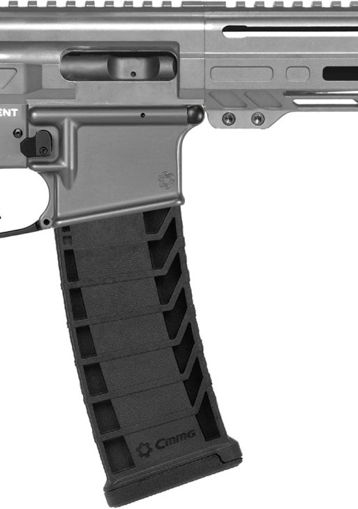 CMMG 94A6867TNG Dissent MK4 9mm Luger 33+1 6.50", Tungsten Gray Rec, Picatinny Brace Adapter, 5.50" M-LOK Handguard, Left Side Charging Handle, Zeroed Linear Comp, Zeroed Drop-In Single Stage Trigger