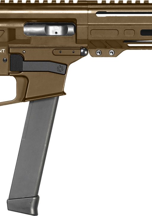 CMMG 99A68A2MB Dissent MKGS 9mm Luger 33+1 6.50", Midnight Bronze Rec, Picatinny Brace Adapter, 5.50" M-LOK Handguard, Left Side Charging Handle, Zeroed Linear Comp, TriggerTech Trigger
