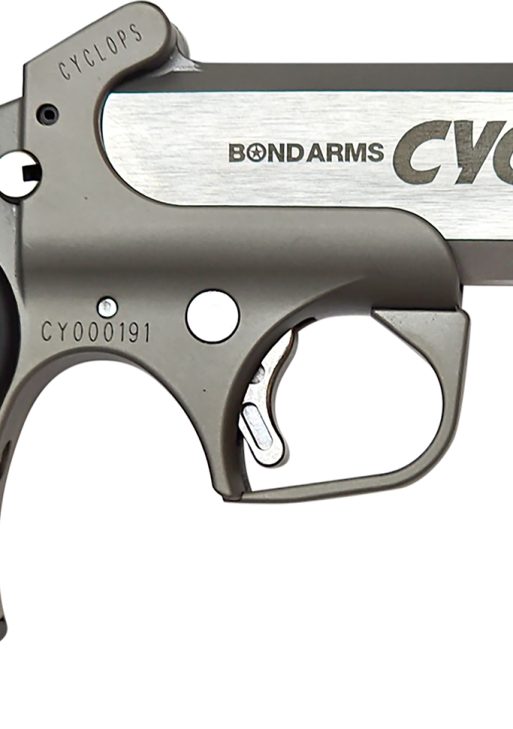 Bond Arms BACY Cyclops  45-70 Gov 1rd Shot 4.25" Stainless Stainless Steel Barrel Matte Stainless Black Extended B6 Resin Grips