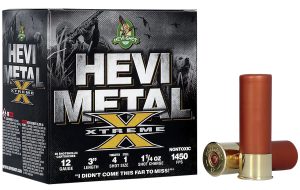 HEVI-Shot HS38122 HEVI-Metal Extreme 12Gauge 3" 1 1/4oz Steel/Tungsten 4/1Shot 25 Per Box/10 Case