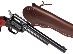 Heritage Mfg RR22B6LHOL Rough Rider  22 LR 6 Shot 6.50" Black Oxide Barrel, Frame & Cylinder, Cocobolo Grips Features Hunter Debossed Leather Holster