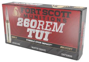 Fort Scott Munitions 260123SCV2 Tumble Upon Impact (TUI)  260Rem 123gr Solid Copper Spun 20 Per Box/25 Case