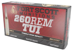 Fort Scott Munitions 260130SCV2 Tumble Upon Impact (TUI)  260Rem 130gr Solid Copper Spun 20 Per Box/25 Case