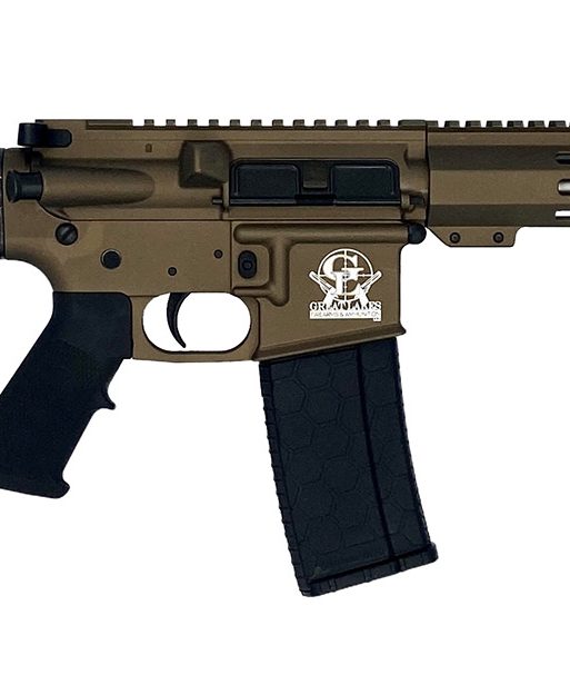 Great Lakes Firearms GL15223SSPBRZ AR-15 Pistol 223 Wylde 30+1 7.50" Stainless Barrel, Bronze Rec, 7" M-LOK Handguard, Buffer Tube (No Brace), Black A2 Grip