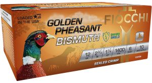Fiocchi 12GPB6 Golden Pheasant Bismuth 12Gauge 2.75" 1 1/4oz 6Shot 10 Per Box/10 Case