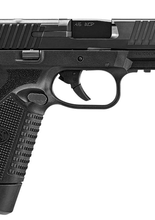 FN 66101387 545 MRD Full Size Frame 45 ACP 15+1, 4.10" Black Target Crown Steel Barrel, Black PVD Optic Cut/Serrated Steel Slide & Polymer Frame w/Picatinny Rail,  Ambidextrous
