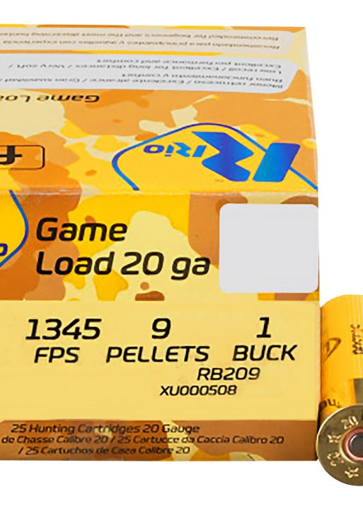 Rio Ammunition RB209 Royal Buck  20Gauge 2.75" 1 1/8oz 0Buck Shot 25 Per Box/10 Case