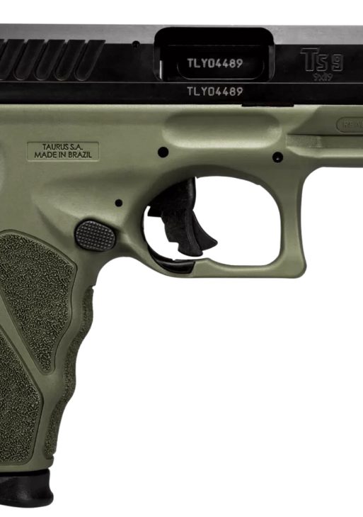 Taurus 1TS9SR041O TS9  Full Size 9mm Luger 17+1 4" Matte Black Steel Barrel, Matte Black Serrated Slide, OD Green Polymer Frame w/Picatinny Rail w/OD Green Polymer Grip W/Interchangeable Backstraps