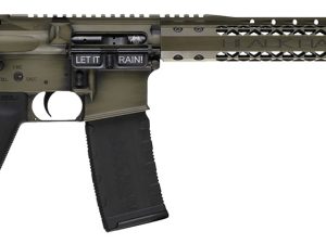 Black Rain Ordnance BROWTPBGB Spec 15+ We The People 5.56x45mm NATO 30+1 16", Green Battleworn with Deep Engraving, 15" Slim M-LOK, Magpul Grip/Carbine Stock, Castle Flash Hider
