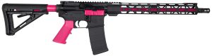 Diamondback DB175AK591 DB15  5.56x45mm NATO 16" 30+1, Black with Prison Pink Accents, Carbon Lower, 15" M-Lok Handguard, Magpul Carbine Stock, A2 Grip