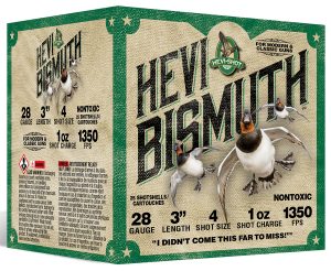 HEVI-Shot HS18434 HEVI-Bismuth Waterfowl 28Gauge 3" 1oz 4Shot 25 Per Box/10 Case