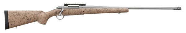 Ruger 57155 Hawkeye FTW Hunter Full Size 300 Win Mag 3+1 24" Matte Stainless Steel Threaded Barrel, Picatinny Rail Stainless Steel Receiver, Speckled Tan/Black HS Precision Synthetic Stock
