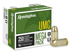 Remington Ammunition 23781 UMC Mega Pack 45ACP 230gr Full Metal Jacket 250 Per Box/4 Case