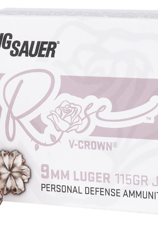 Sig Sauer E9MMA1ROSE20 Rose  9mm Luger 115gr V-Crown Jacketed Hollow Point 20 Per Box/10 Case