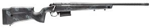 Bergara Rifles B14LM7513CF B-14 Crest 7mm PRC 5+1 22" Sniper Gray Cerakote #5 Contour Threaded Barrel, Sniper Gray Cerakote Steel Receiver, Black & Gray Sponge Fixed Carbon Fiber Stock
