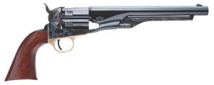 Cimarron CA041 1860 Army .44 Cal 6 Shot, 8" Blued Round Steel Barrel, Blued Engraved/Fluted Cylinder, Color Case Hardened Steel Frame, Smooth Walnut Grip, Exposed Hammer