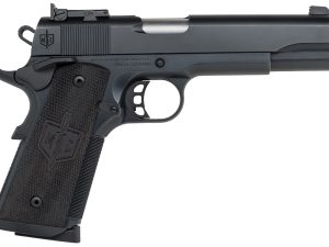 MAC 10100536 1911 JSOC 45 ACP 8+1, 5" Stainless Target w/11 Degree Crown Barrel, QPQ Tennifer Cerakote Serrated Steel Slide & Frame w/Checkered Front Strap & Beavertail, Turkish Walnut w/Logo Grip