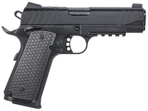 Girsan 391045 MC1911 C Influencer Compact 10mm Auto 9+1 4.40" Blued Steel Barrel, Black Cerakote Optic Ready/Serrated Steel Slide & Frame w/Picatinny Rail & Beavertail, Black Polymer Grip