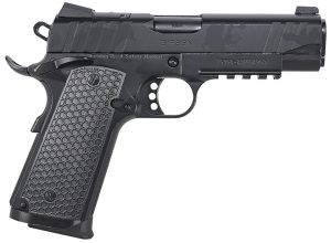 Girsan 391155 MC1911 C Influencer Compact 10mm Auto 9+1 4.40" Black Steel Barrel, Black Camo Optic Ready/Serrated Steel Slide & Frame w/Picatinny Rail & Beavertail, Black Polymer Grip