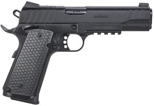 EAA GIRSAN 391047 MC1911 S Influencer Full Size 45 ACP 8+1 5" Blued Steel Barrel, Black Optic Ready/Serrated Steel Slide & Frame w/Picatinny Rail & Beavertail, Black Polymer Grip