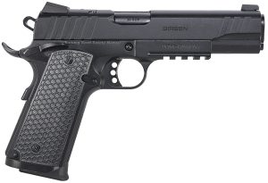 Girsan 391049 MC1911 S Influencer Full Size 38 Super 9+1 5" Blued Steel Barrel, Black Optic Ready/Serrated Steel Slide & Frame w/Picatinny Rail & Beavertail, Black Polymer Grip