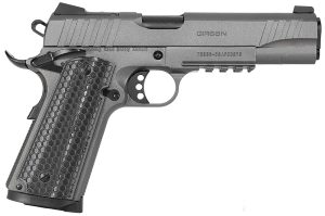 Girsan 391149 MC1911 S Influencer Full Size 38 Super 9+1 5" Black Steel Barrel, Tungsten Gray Cerakote Optic Ready/Serrated Steel Slide & Frame w/Picatinny Rail & Beavertail, Gray Polymer Grip