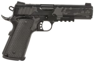 Girsan 391158 MC1911 S Influencer Full Size 10mm Auto 9+1 5" Black Steel Barrel, Black Camo Optic Ready/Serrated Steel Slide & Frame w/Picatinny Rail & Beavertail, Black Polymer Grip