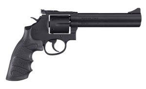 SAR USA SARSR38BL6 SAR SR  357 Mag/38 Special 6 Shot 6" Black Steel Barrel & Cylinder, Black Steel Frame, Black Finger Grooved Grip, Drop Safety/Hammer Block Safety, Exposed Hammer