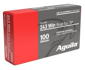 Aguila 8047AG   243Win 100gr InterLock Boat Tail Soft Point 20 Per Box/10 Case