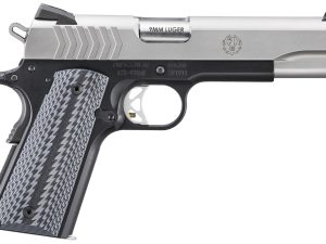 Ruger  SR1911  Full Size 9mm Luger 9+1 5" Stainless Steel Barrel, Satin Stainless Steel Serrated Slide, Black Anodized Aluminum Frame w/Beavertail, Black/Gray G10 Grip