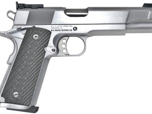 Rock River Arms PS2400 PS2400 Limited Match 45 ACP 7+1 5" Stainless National Match Barrel, Brushed Chrome Steel Serrated Slide, Brushed Chrome Steel Frame w/Beavertail, Black G10 Grip, Ambidextrous