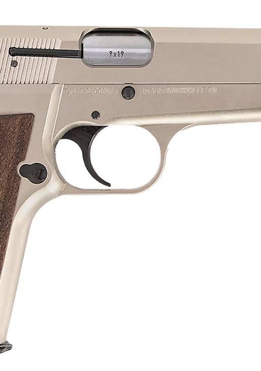 MAC 12000001 P-35  9mm Luger 15+1 4.70" Stainless Steel Barrel, Satin Nickel Serrated Steel Slide & Frame w/Beavertail & Picatinny Rail, G10 Grip