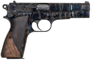 MAC 12000010 GP-35  9mm Luger 15+1 4.70" Black Steel Barrel, Color Case Hardened Serrated Carbon Steel Slide & Frame w/Beavertail, Grade III Turkish Walnut Grip