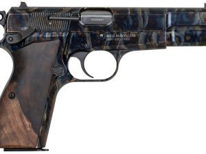 MAC 12000010 GP-35  9mm Luger 15+1 4.70" Black Steel Barrel, Color Case Hardened Serrated Carbon Steel Slide & Frame w/Beavertail, Grade III Turkish Walnut Grip