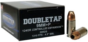 DoubleTap Ammunition 9MM124HP20   9mm+P 124gr Controlled Expansion JHP 20 Per Box/50 Case