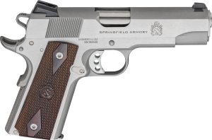 Springfield Armory PX9418S 1911 Garrison 45 ACP 7+1 4.25" Stainless Match Grade Barrel, Serrated Stainless Steel Slide & Frame w/Beavertail, Thinline Wood Grip