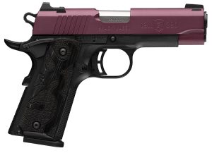 Browning 051995492 1911-380 Black Label Compact Frame 380 ACP 8+1 3.63" Matte Stainless Steel Barrel, Black Cherry Cerakote Serrated Steel Slide, Matte Black Polymer Frame w/Beavertail