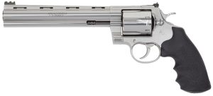 Colt Mfg ANACONDASP8RFT Anaconda Target 44 Mag 6rd 8" Stainless Vent Rib Barrel, Stainless Steel Frame Black & Rubber Grip