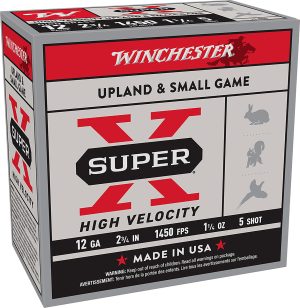 Winchester Ammo X12HV5 Super X High Velocity 12Gauge 2.75" 1 1/4oz 5Shot 25 Per Box/10 Case