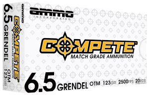 Ammo Inc 65GR123BTHPA20 Compete  6.5Grendel 123gr Open Tip Match 20 Per Box/10 Case