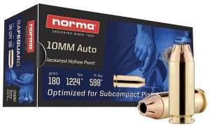 Norma Ammunition 801109265   10mm 180gr Jacketed Hollow Point 50 Per Box/20 Case