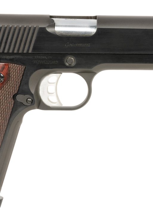 Tyler Gun Works TGWGVBL45 Custom 1911 Government Full Size Frame 45 ACP 7+1 5" Stainless Match Grade Barrel, Blued Serrated Steel Slide & Steel Frame w/Beavertail, Walnut Grip